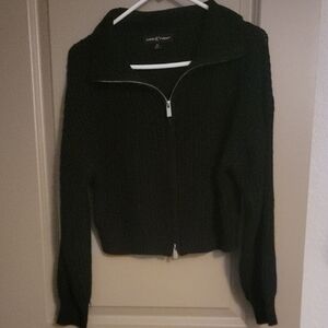 Almost Famous Black Zip-Up Sweater